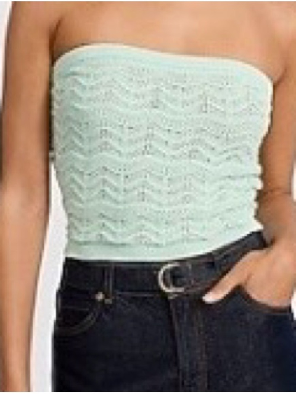 Express Mint Green Strapless Knit Tube Top